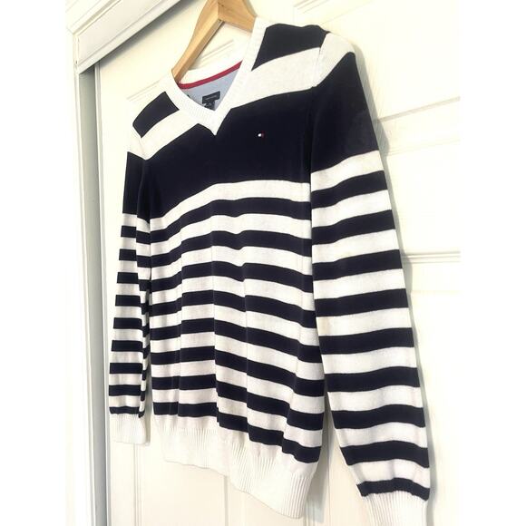 Tommy Hilfiger Red White Blue Knit Cardigan Sweater | Womens Size Medium - Picture 3 of 5